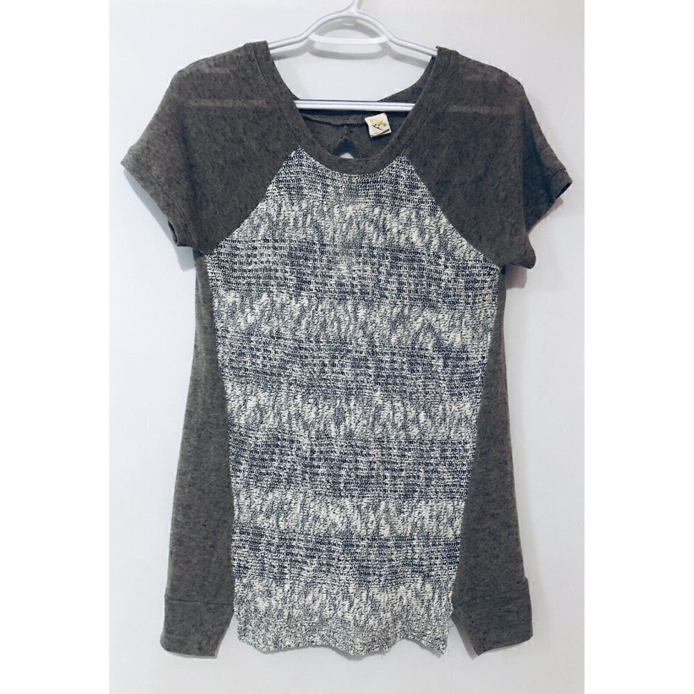 Anthropologie Yellow Bird Womens Medium Brown Short Sleeve Lightweight Sweater